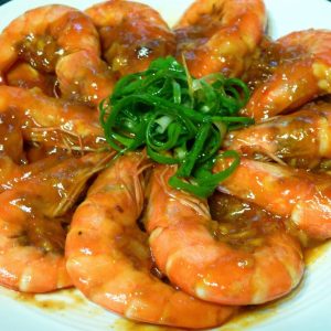 B02 虾碌大明虾 Fried Prawns with Soy Sauce